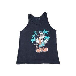 Vintage 90s Disney Mickey NEFF Black Cotton Tank Top Muscle Tee Size L EC